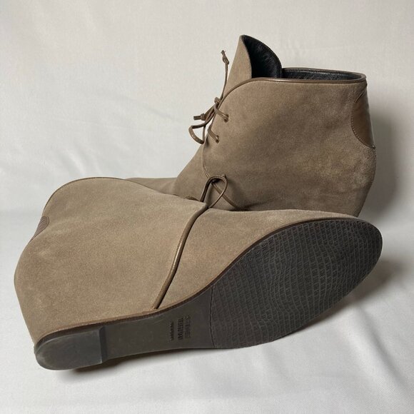 Stuart Weitzman Taupe Suede Hidden-Wedge Lace-Up Boot - Picture 8 of 8